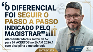 Ele passou de 52 para 67 acertos no ENAM: “O diferencial foi seguir o passo a a passo do Magistrar”