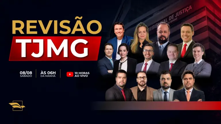 Revisão de Véspera TJMG: 12 horas de conteúdo ao vivo e gratuito no próximo sábado (8/8)