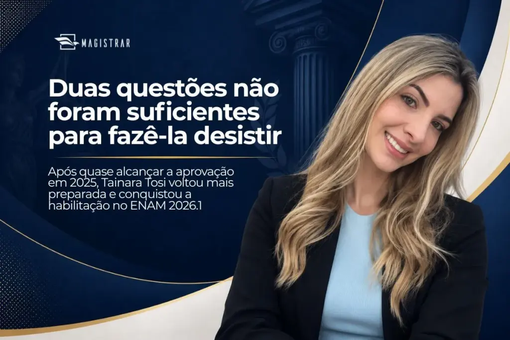 De duas questões de distância ao sonho realizado: aluna conquista aprovação no ENAM